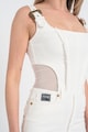 Versace Jeans Couture Szögéetes nyakú ruha enyhén áttetsző panelekkel női