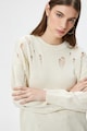 KOTON Kerek nyakú pulóver szaggatott részletekkel női