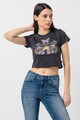 Converse Tricou crop cu imprimeu grafic Blooming Skate Femei