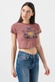 Converse Tricou crop cu imprimeu grafic Blooming Skate Femei