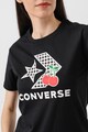 Converse Tricou cu imprimeu logo Cherry Star Chevron Femei