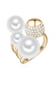 Lulu & Jane Inel placat cu aur de 14K si decorat cu cristale si perle sintetice 22557 Femei