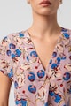 Marella Bluza din amestec de matase cu decolteu in V si model floral Femei