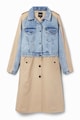 DESIGUAL Trench cu segmente de denim Sherlock Femei