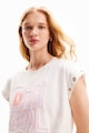 DESIGUAL Tricou de bumbac cu aplicatie logo Femei