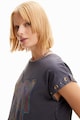 DESIGUAL Tricou de bumbac cu aplicatie logo Femei