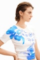 DESIGUAL Patchwork dizájnú crop póló női