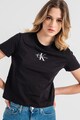 CALVIN KLEIN JEANS Tricou crop slim fit cu logo Femei