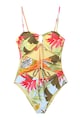 DESIGUAL Costum de baie cu imprimeu tropical si decupaje Femei
