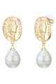 Lulu & Jane Обеци с 14К златно покритие и перли Жени