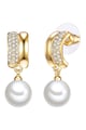 Lulu & Jane Обеци с 14К златно покритие, кристали и перли Жени