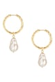 Yokoamii Cercei drop din aur de 14K filat, cu perle Femei