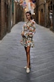 MIAU by Clara Rotescu Mintás selyemtartalmú rövid ruha női