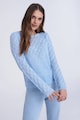 GreenPoint Gyapjútartalmú pulóver azsúros részletekkel női
