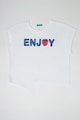 United Colors of Benetton Тениска от памук с шарка Момичета