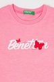 United Colors of Benetton Памучна тениска с лого Момичета