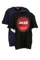 Jack & Jones Set de tricouri cu decolteu la baza gatului si imprimeu logo - 2 piese Barbati