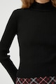 KOTON Bordázott pulóver magas gallérral női