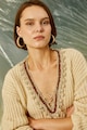 KOTON Vastag kötésmintájú gyapjútartalmú pulóver női