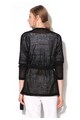 Stefanel Cardigan negru tricotat cu design suprapus Femei