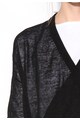 Stefanel Cardigan negru tricotat cu design suprapus Femei