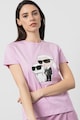 Karl Lagerfeld Tricou de bumbac organic cu logo Ikonik Femei