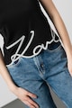 Karl Lagerfeld Egyvállas póló hímzett logóval női