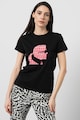 Karl Lagerfeld Тениска с овално деколте и лого Жени
