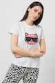 Karl Lagerfeld Logós organikuspamut póló női