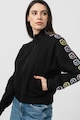 Karl Lagerfeld Cipzáros organikuspamut pulóver kapucnival és logómintával női