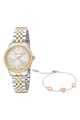 JUST CAVALLI Set de ceas quartz si bratara cu mode bicolor Femei