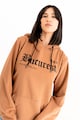 PORC Feliratos pamuttartalmú uniszex pulóver kapucnival női