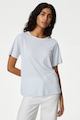 Marks & Spencer Тениска с лен и модал на райе Жени