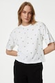 Marks & Spencer Памучна тениска с флорална бродерия Жени