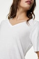 Marks & Spencer V-nyakú lenvászon és modál póló női