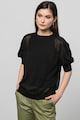 Stefanel Bluza tricotata fin cu maneci transparente Femei