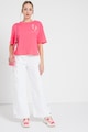 ARMANI EXCHANGE Laza fazonú póló kisméretű mintával női