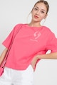 ARMANI EXCHANGE Laza fazonú póló kisméretű mintával női