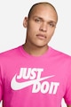 Nike Памучна тениска Swoosh с лого Мъже