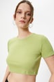 KOTON Egyszínű crop póló női