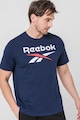 Reebok Памучна фитнес тениска с лого Мъже