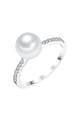 Clara Copenhagen Pearls of London, Inel argintiu cu perla alba si zirconia Femei