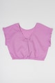 United Colors of Benetton Скъсена блуза с памук, лен и къси ръкави Момичета