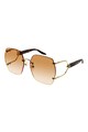 Gucci Уголемени шестоъгълни слънчеви очила с градиента Жени