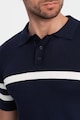 OMBRE Galléros póló kontrasztos csíkokkal férfi
