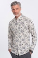 OMBRE Памучна риза с флорален десен Мъже