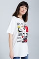 Jeremy Meeks Organikuspamut tartalmú mintás póló logóval női