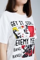 Jeremy Meeks Organikuspamut tartalmú mintás póló logóval női