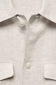 Mango Уголемена риза от лен с джобове на гърдите Мъже