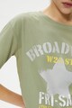 KOTON Памучна тениска с овално деколте и надпис Жени
